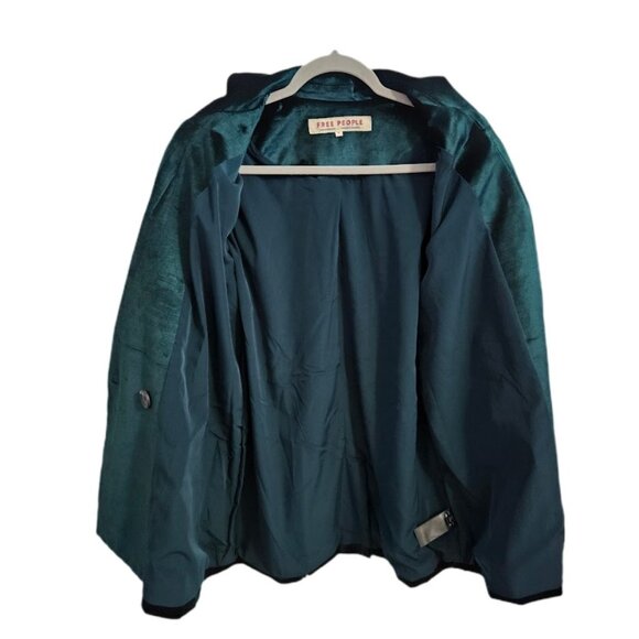 Free People Velvet Ashby Blazer Double Breasted Green XL - Picture 7 of 14